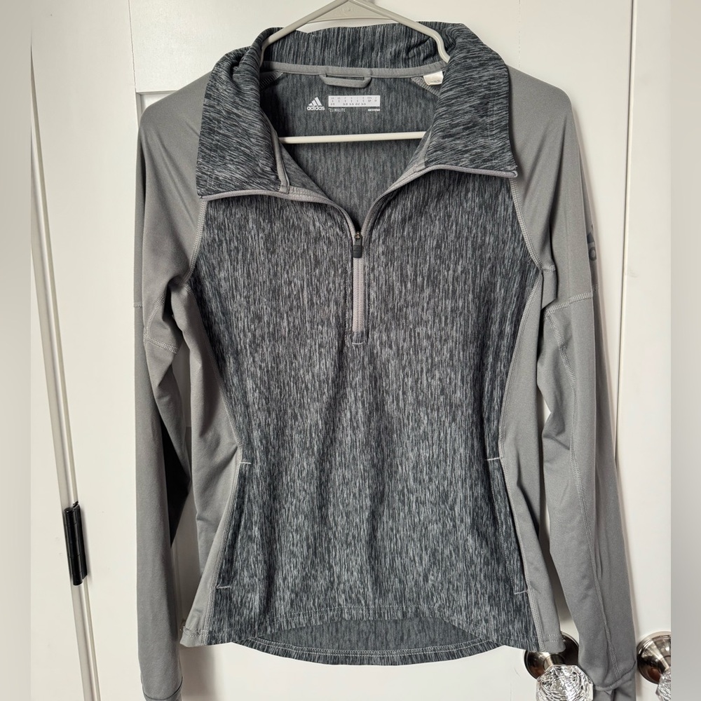 Adidas Women’s Gray Quarter-Zip Pullover size small